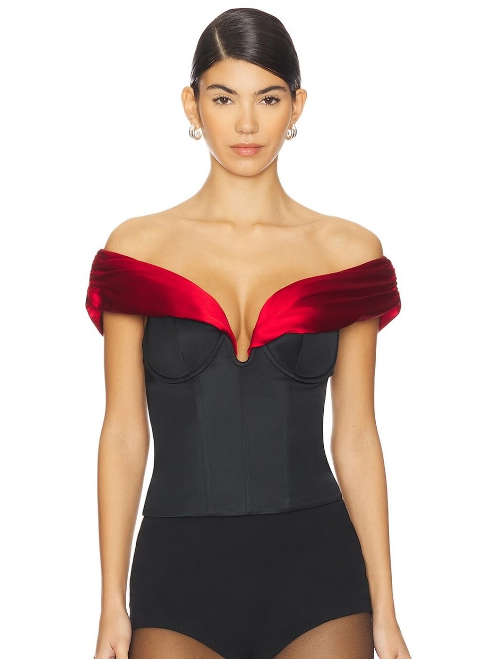 MAJORELLE Nuria Revolve Top Black & Red Medium